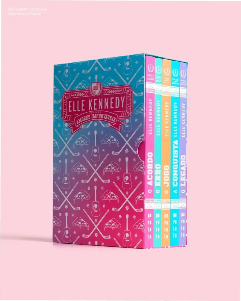 Box Completo de Amores Improváveis | Acessar 1 Caixa com os 5 livros da série Amores Improváveis - edições especiais com capas em brochura e dupla lombada
