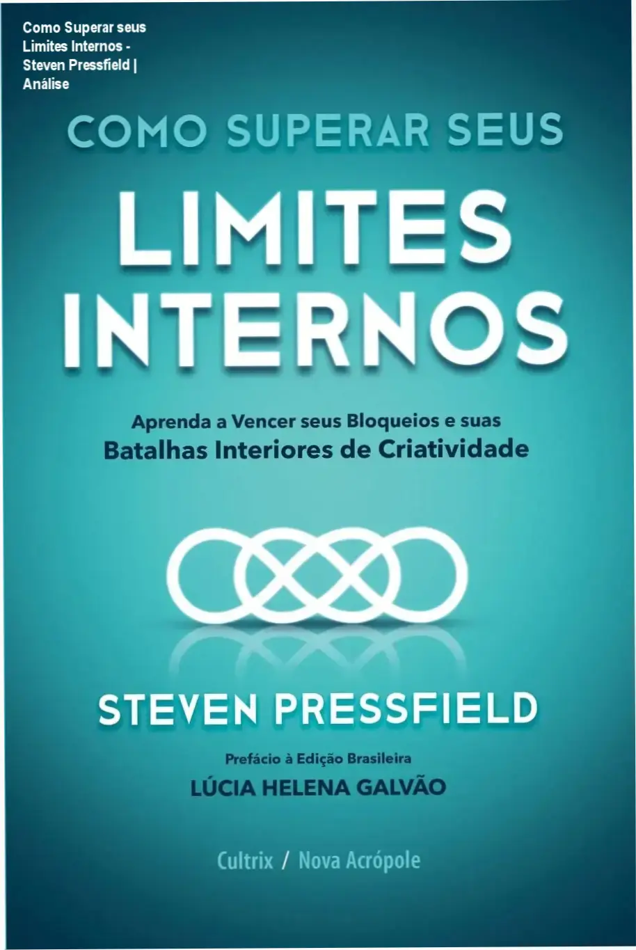 Como Superar seus Limites Internos - Steven Pressfield | Análise 1 Capa do livro Como superar seus limites internos de Steven Pressfield sobre superação de bloqueios criativos