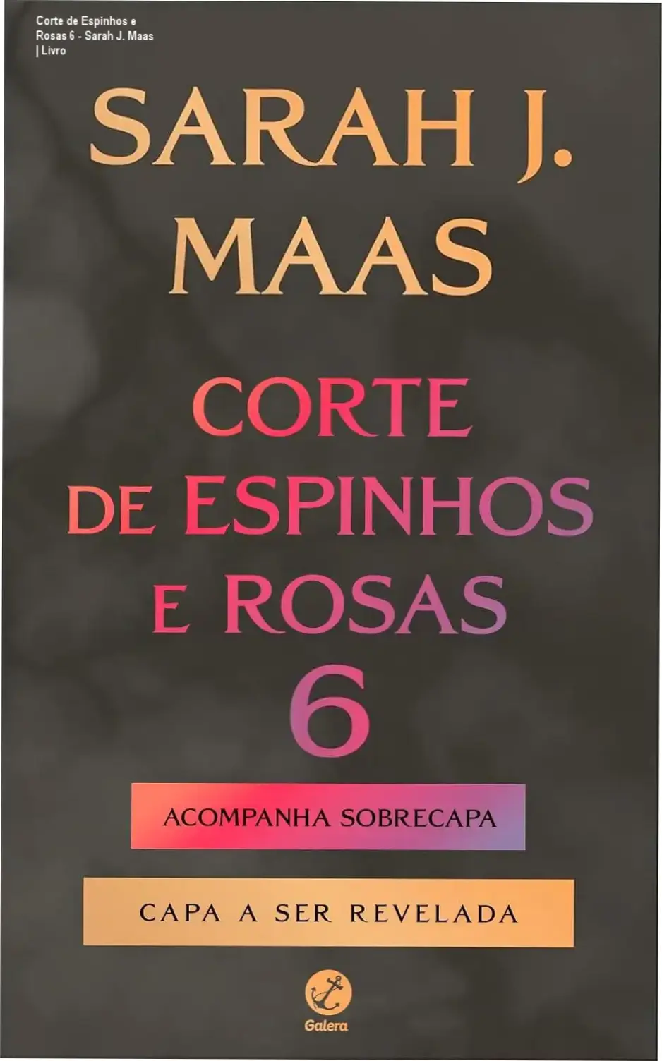Corte de Espinhos e Rosas 6 - Sarah J. Maas | Livro 1 Porta dos Livros - Sobrecapa especial da 1ª edição do livro 'Corte de Espinhos e Rosas 6' com design da série ACOTAR