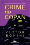 Capa do livro Crime no Copan de Victor Bonini com ilustração do edifício Copan ao fundo