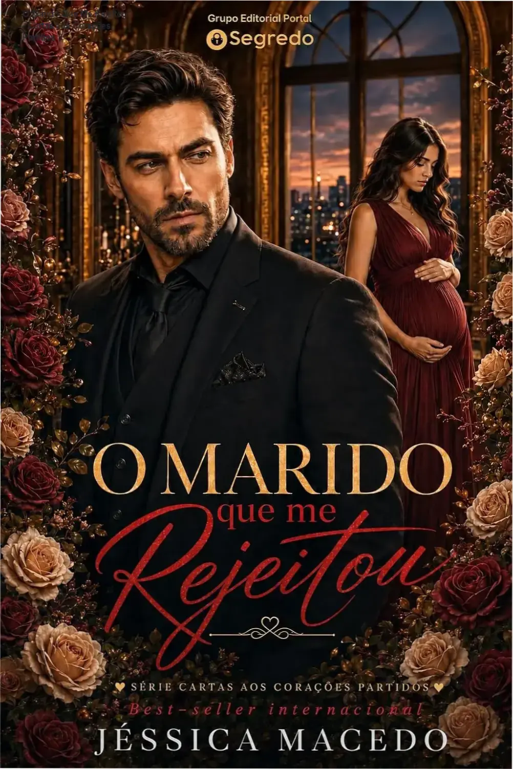 Capa do ebook O Marido Que Me Rejeitou - Cartas aos Corações Partidos 3, contendo elementos-chave da trama como bloodstained hands e destaque para o título e autor