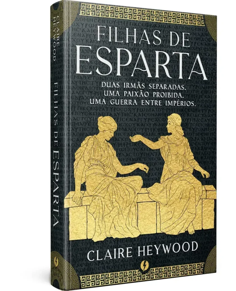 Filhas de Esparta - Claire Heywood | Dossiê Completo 7 Capa da edição de luxo do livro Filhas de Esparta de Claire Heywood destacando o tema da mitologia grega