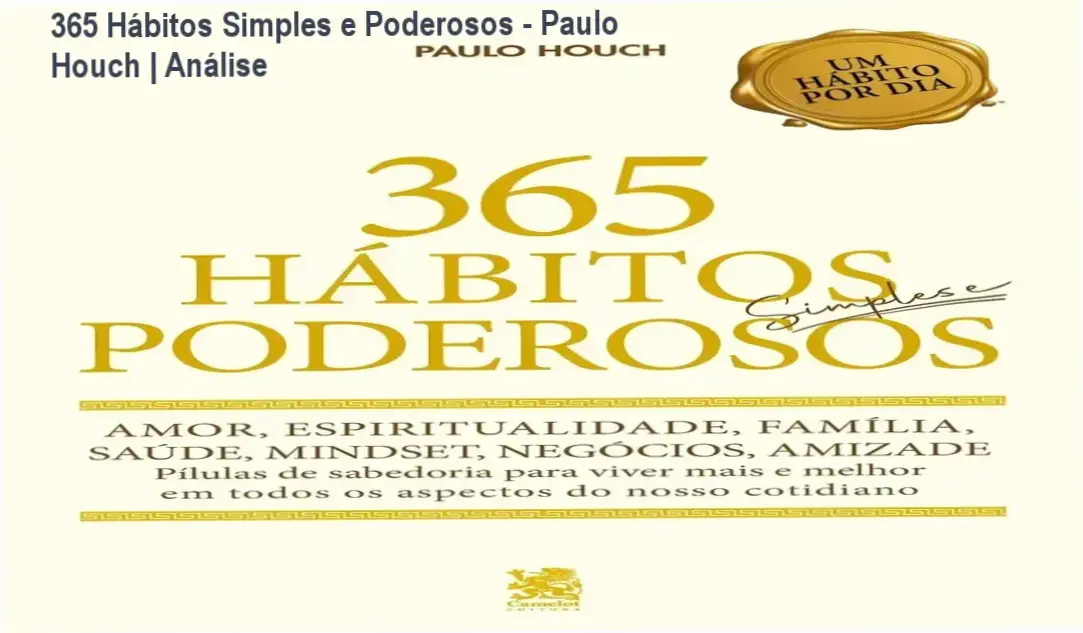365 Hábitos Simples e Poderosos - Paulo Houch | Análise 1 Capa do livro 365 Hábitos Simples e Poderosos de Paulo Houch focado em desenvolvimento pessoal