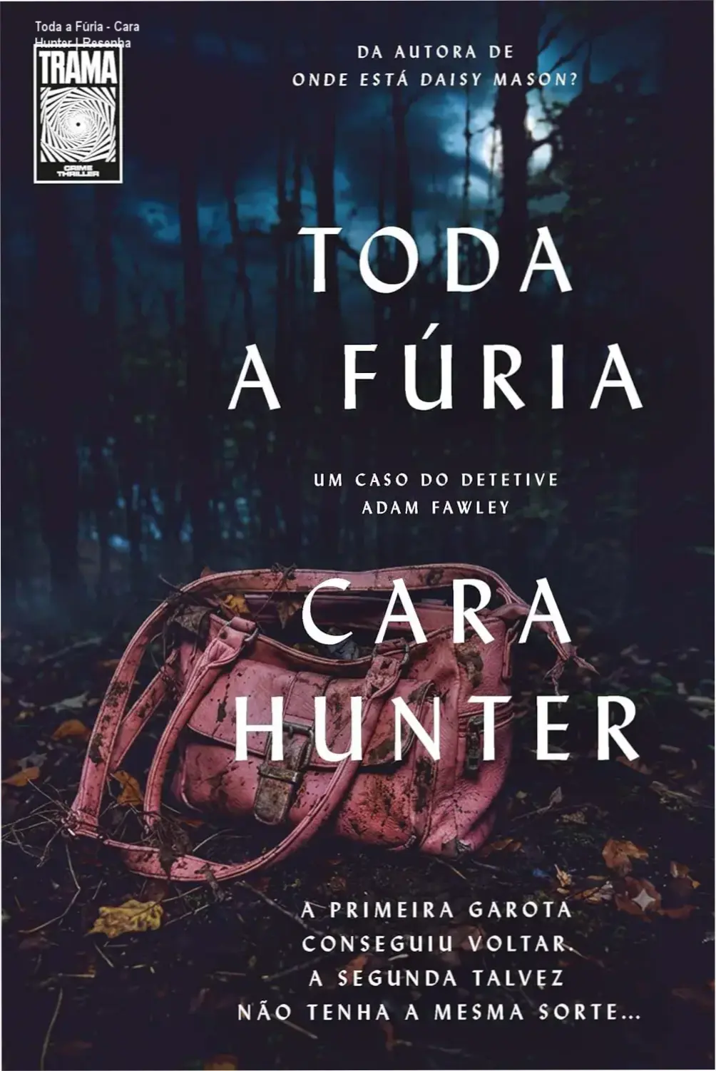 Capa do livro Toda a Fúria de Cara Hunter, com detalhes sobre o enredo de suspense envolvendo adolescente e policial
