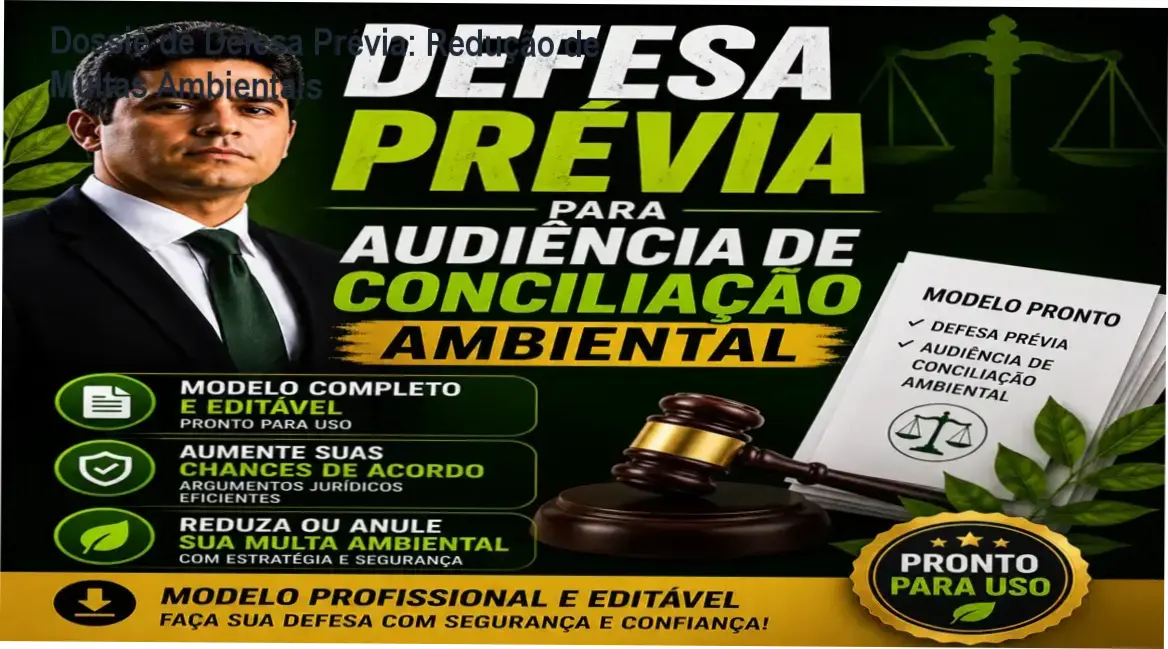 Dossiê de Defesa Prévia: Redução de Multas Ambientais 1 Modelo Profissional de Defesa Prévia para Audiência de Conciliação Ambiental: visão interna do material editável