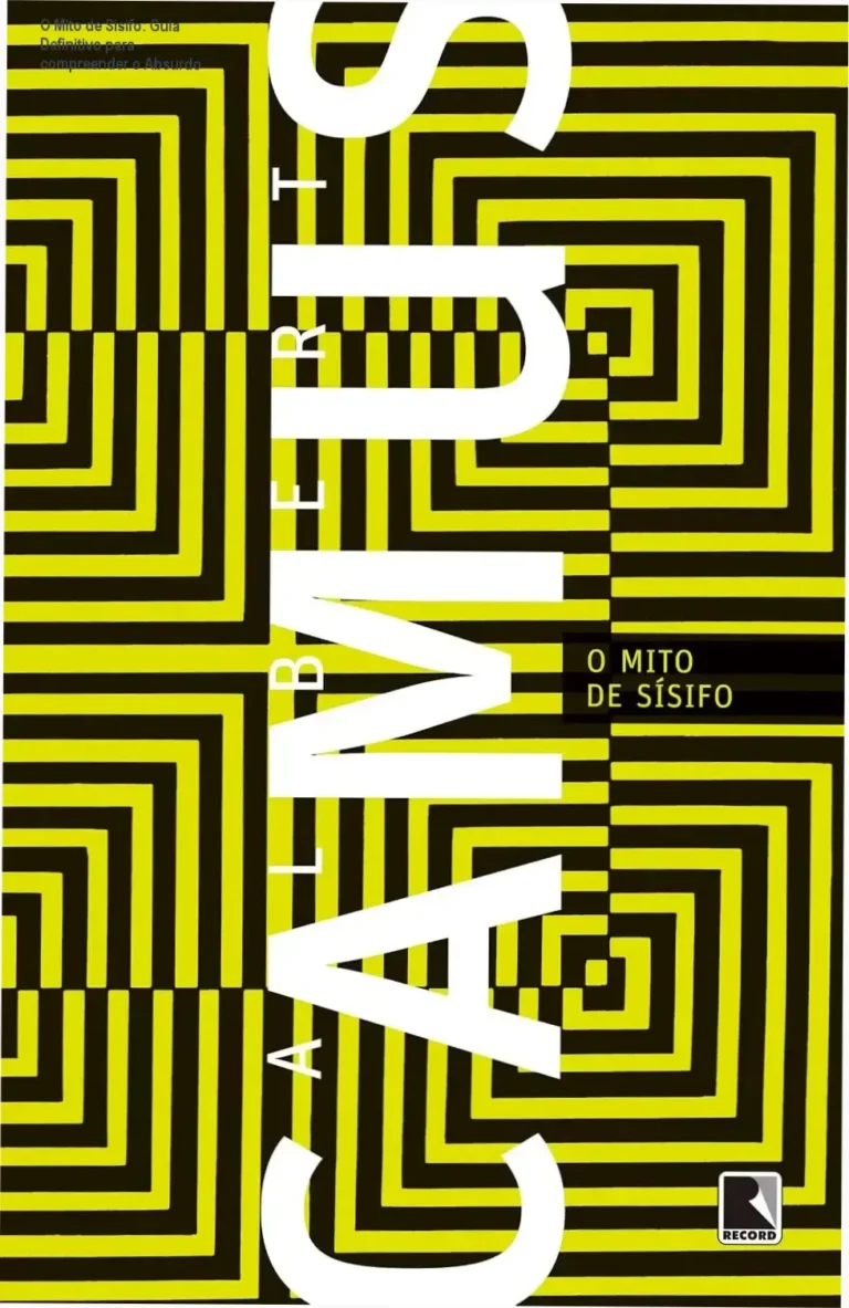Capa do livro O Mito de Sísifo ilustrada com a pedra rolando