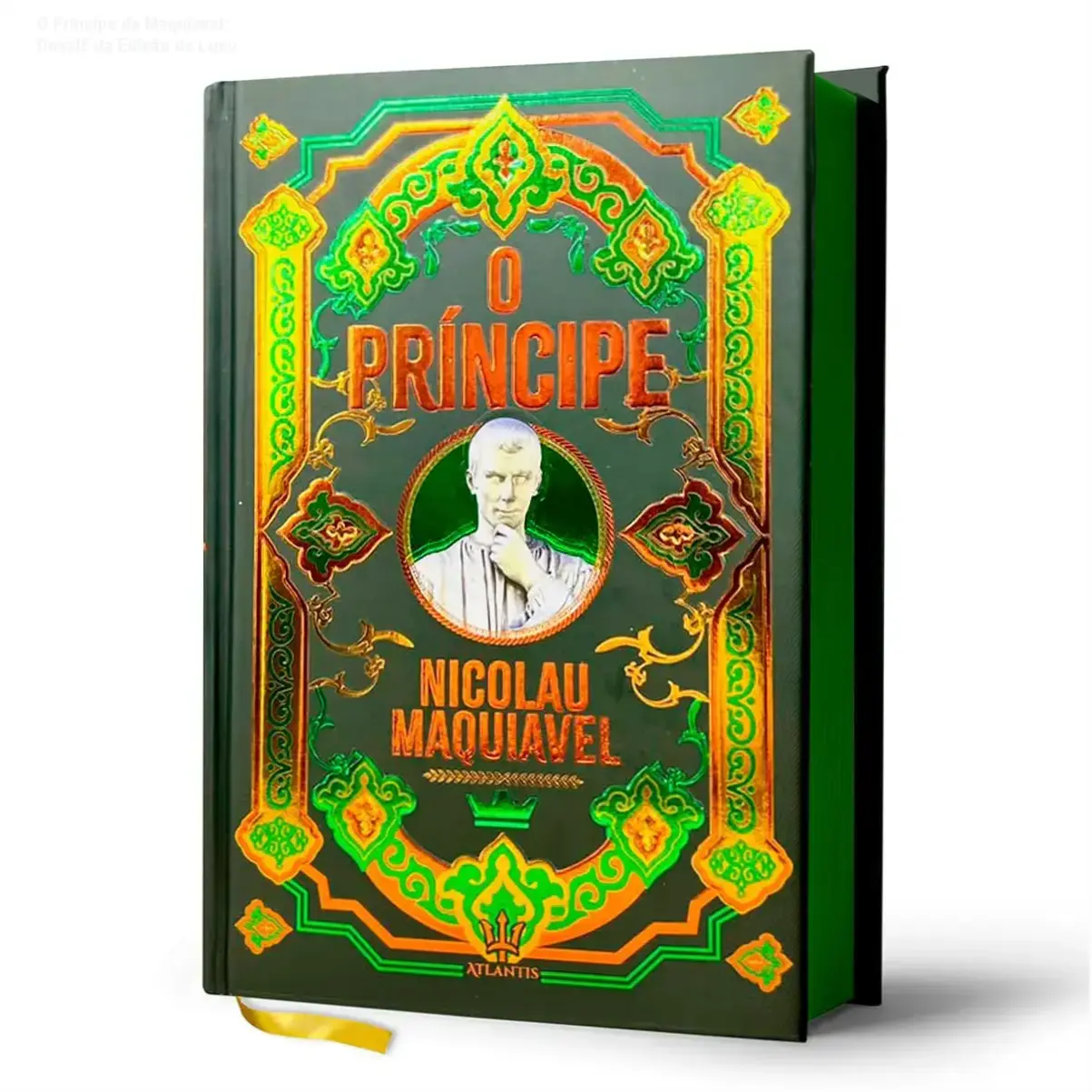 Livro O Príncipe de Nicolau Maquiavel em edição de luxo capa dura com acabamento premium