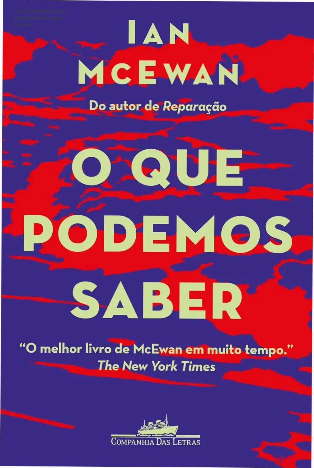 Capa do livro O que podemos saber de Ian McEwan em ambiente literário
