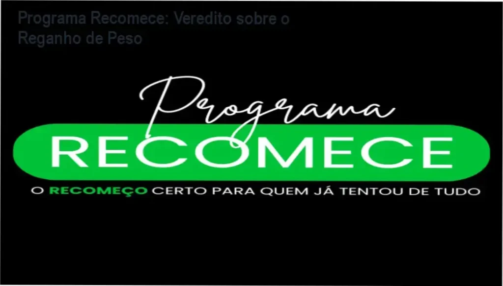 Programa Recomece de Cris Jordão: Visão interna do método de reprogramação metabólica