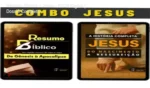 Capa do ebook Resumo Bíblico + Jesus da R3ON Digital sobre um fundo temático religioso