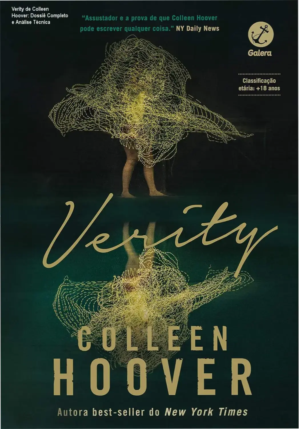 Capa do eBook Verity de Colleen Hoover em um dispositivo Kindle