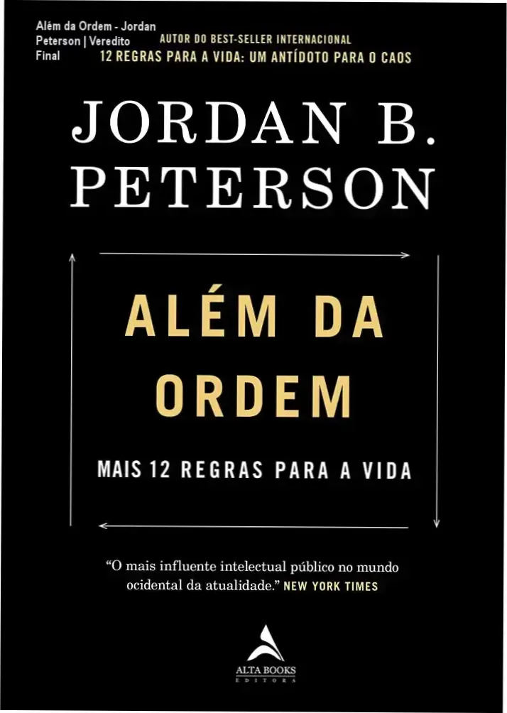 Capa do livro Além da Ordem de Jordan B. Peterson focada em equilíbrio e propósito