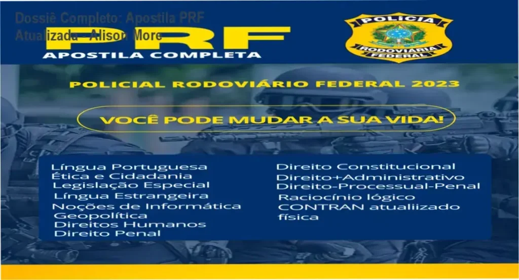 Apostila PRF Atualizada de Alison More: visão interna e funcionamento do material