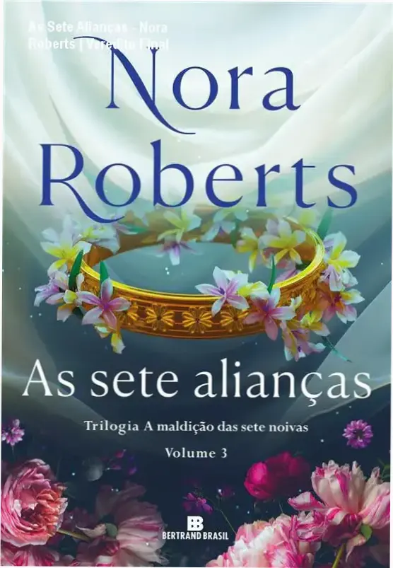 Capa do livro As Sete Alianças de Nora Roberts focando no mistério da mansão
