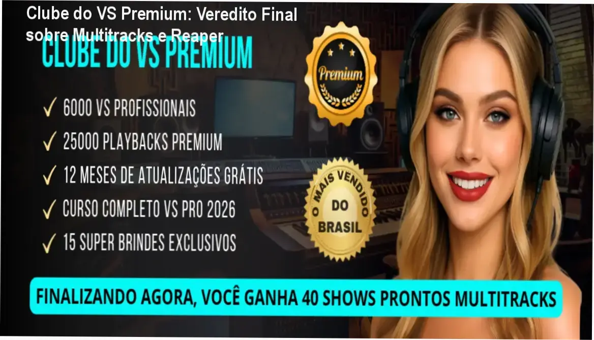 Clube do VS Premium: Veredito Final sobre Multitracks e Reaper 1 Clube do VS Premium do Clube do VS Oficial: visão interna da plataforma de multitracks e curso de Reaper