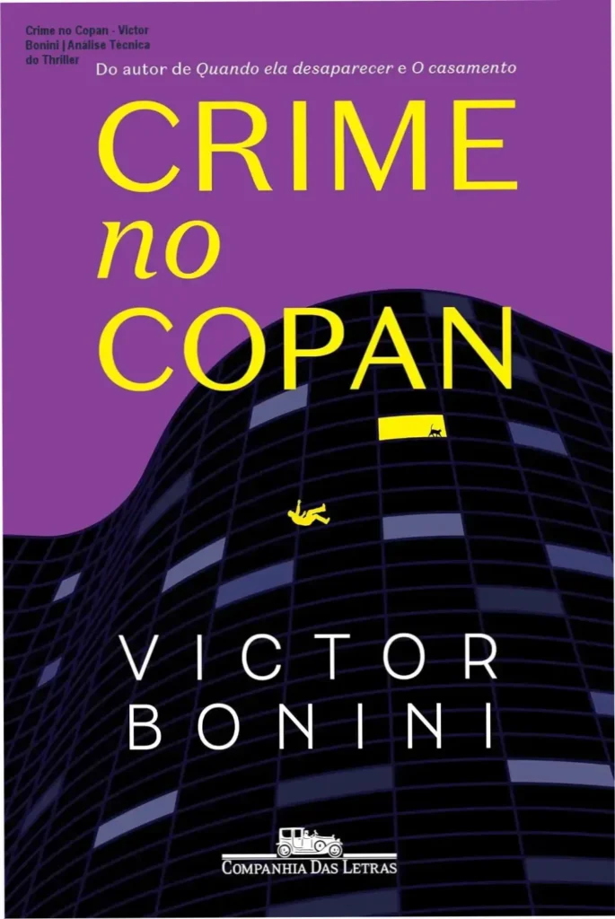 Capa do ebook Crime no Copan de Victor Bonini apresentando a atmosfera do icônico edifício de São Paulo