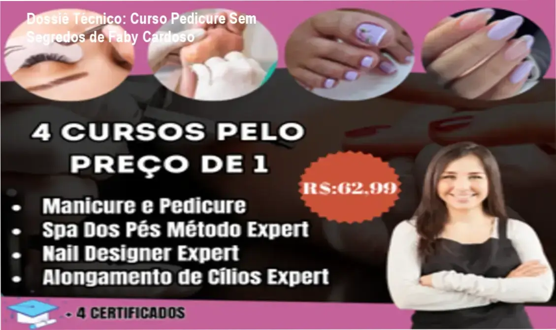 Curso Pedicure Sem Segredos de Faby Cardoso bastidores e funcionamento da plataforma