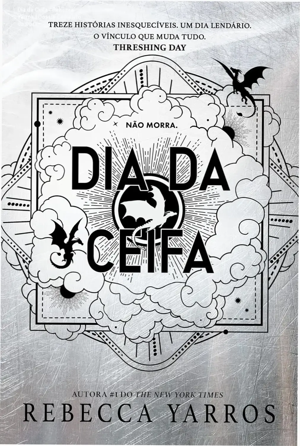 Dia da Ceifa - Rebecca Yarros | Dossiê Completo da Obra 1 Capa do livro Dia da Ceifa de Rebecca Yarros com ilustrações da Coleção Asa e Garra