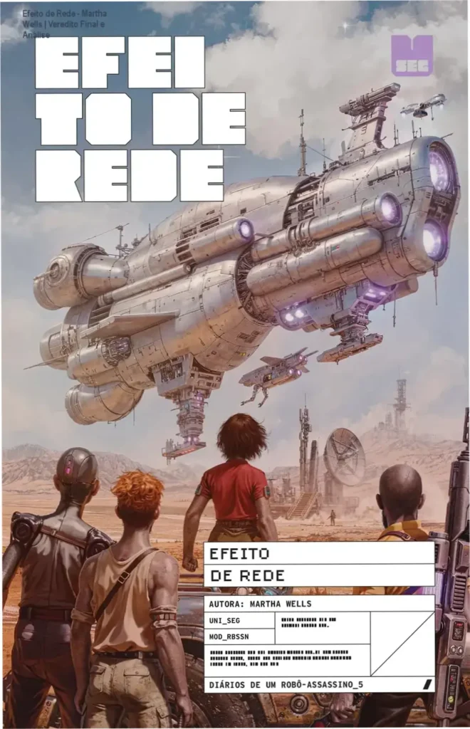 Capa do livro Efeito de Rede de Martha Wells, série Robô-assassino