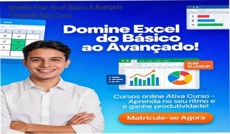 Curso Excel Básico & Avançado + PowerBI Ativa Curso: visão interna da plataforma