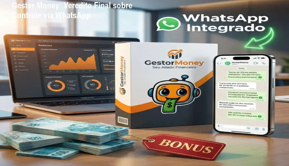 Gestor Money de Anderson Rey: visão interna do assistente financeiro via WhatsApp e painel de controle