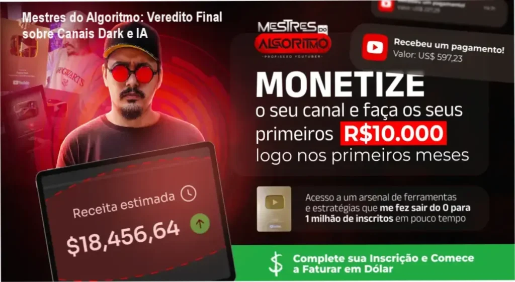 Mestres do Algoritmo: Veredito Final sobre Canais Dark e IA 1 Mestres do Algoritmo Caio Ferreira bastidores e funcionamento da área de membros