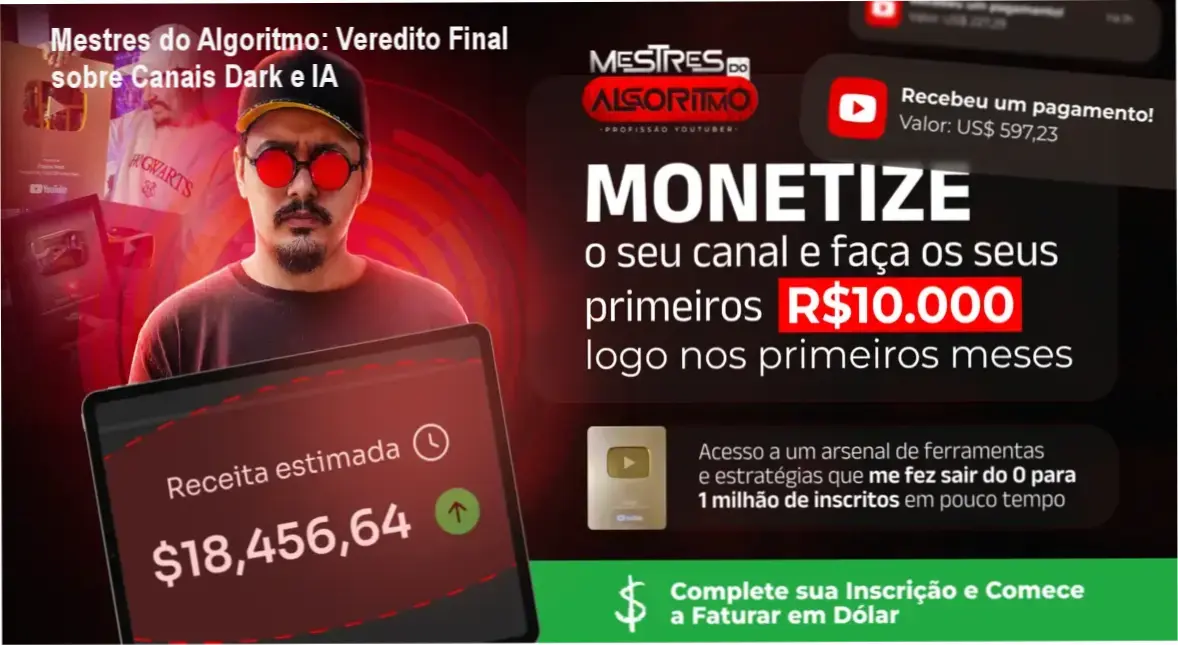Mestres do Algoritmo: Veredito Final sobre Canais Dark e IA 1 Mestres do Algoritmo Caio Ferreira bastidores e funcionamento da área de membros