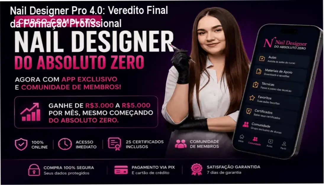 Nail Designer Pro 4.0: Veredito Final da Formação Profissional 1 Nail Designer Pro 4.0 Escola de Unhas Profissionais visão interna do curso e módulos