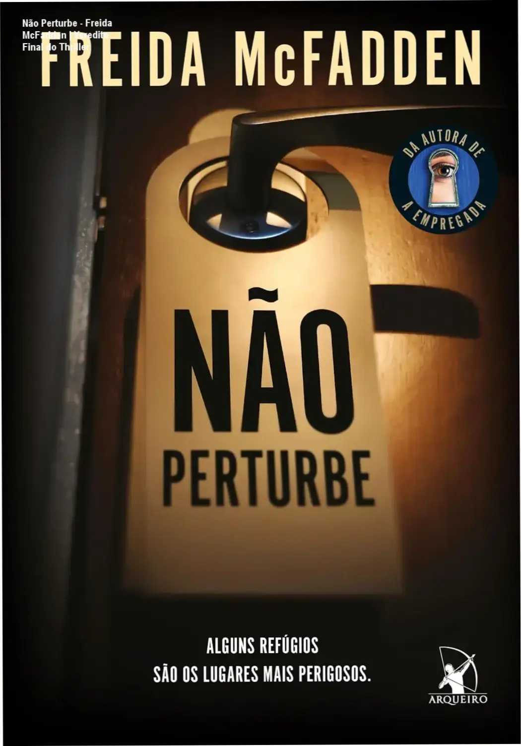 Não Perturbe - Freida McFadden | Veredito Final do Thriller 1 Capa do livro Não Perturbe de Freida McFadden em dispositivo digital