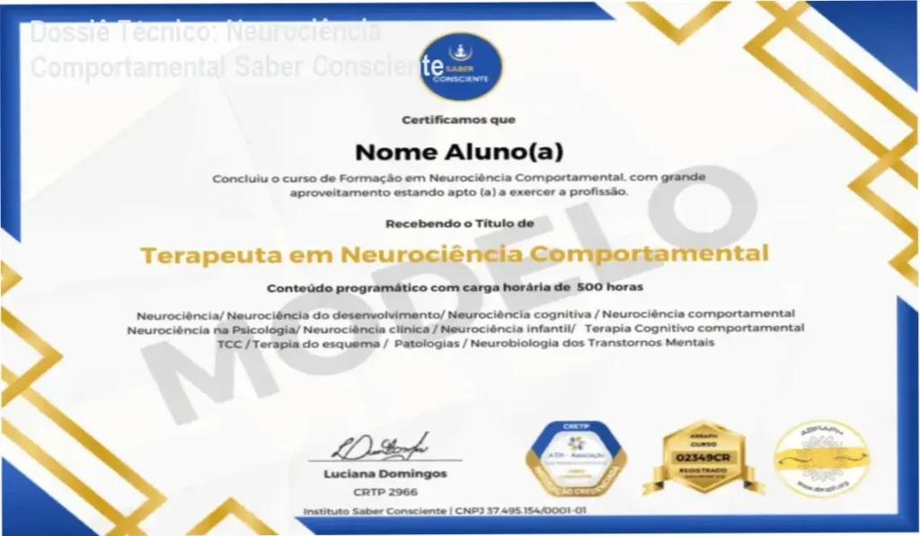 Dossiê Técnico: Neurociência Comportamental Saber Consciente 1 Formação em Neurociência Comportamental do Instituto Saber Consciente: visão interna da plataforma e módulos