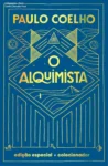 Livro O Alquimista Edição de Luxo de Paulo Coelho com capa dura e acabamentos em dourado