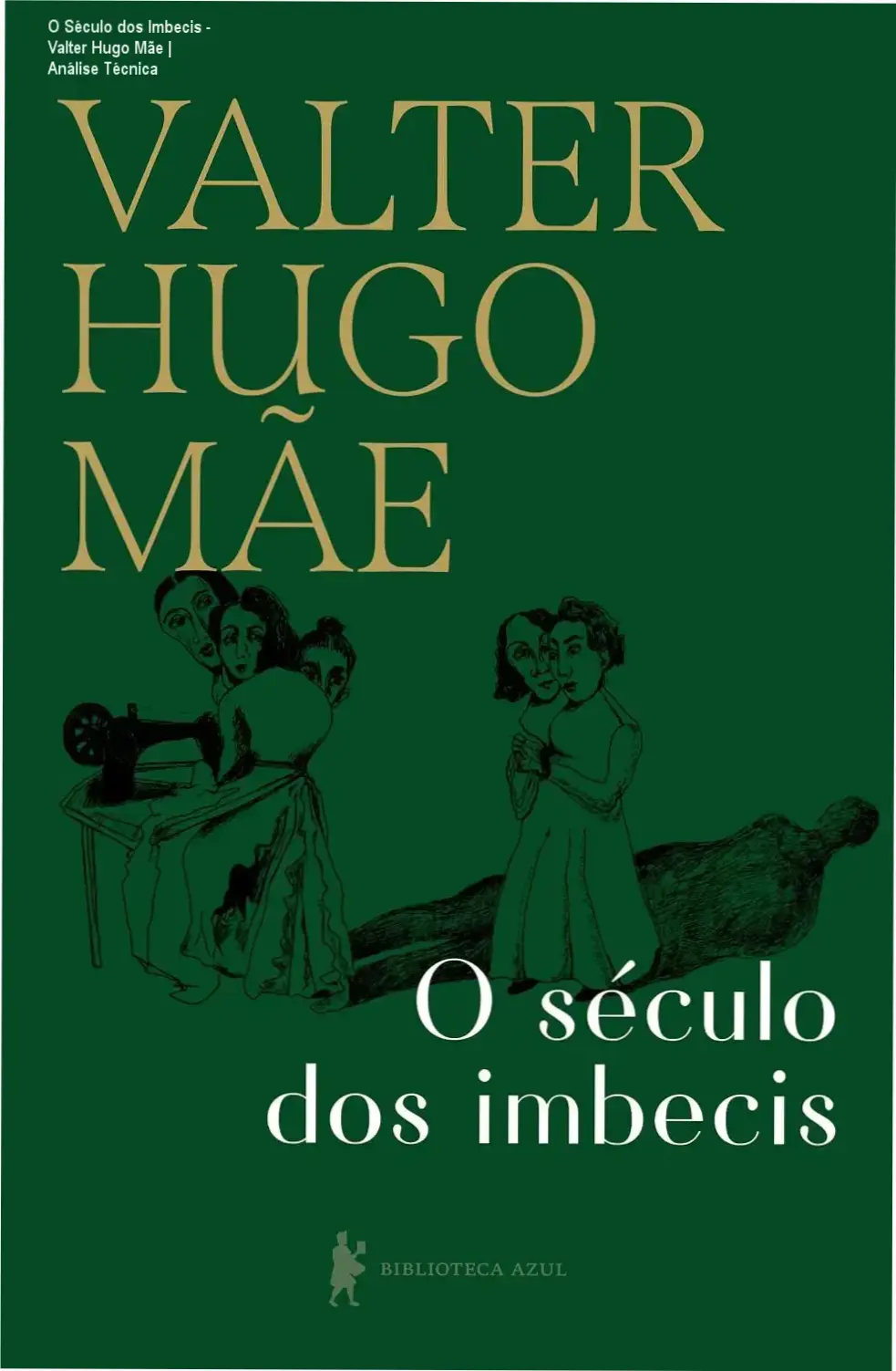 O Século dos Imbecis - Valter Hugo Mãe | Análise Técnica 1 Capa do livro O Século dos Imbecis de Valter Hugo Mãe em formato digital
