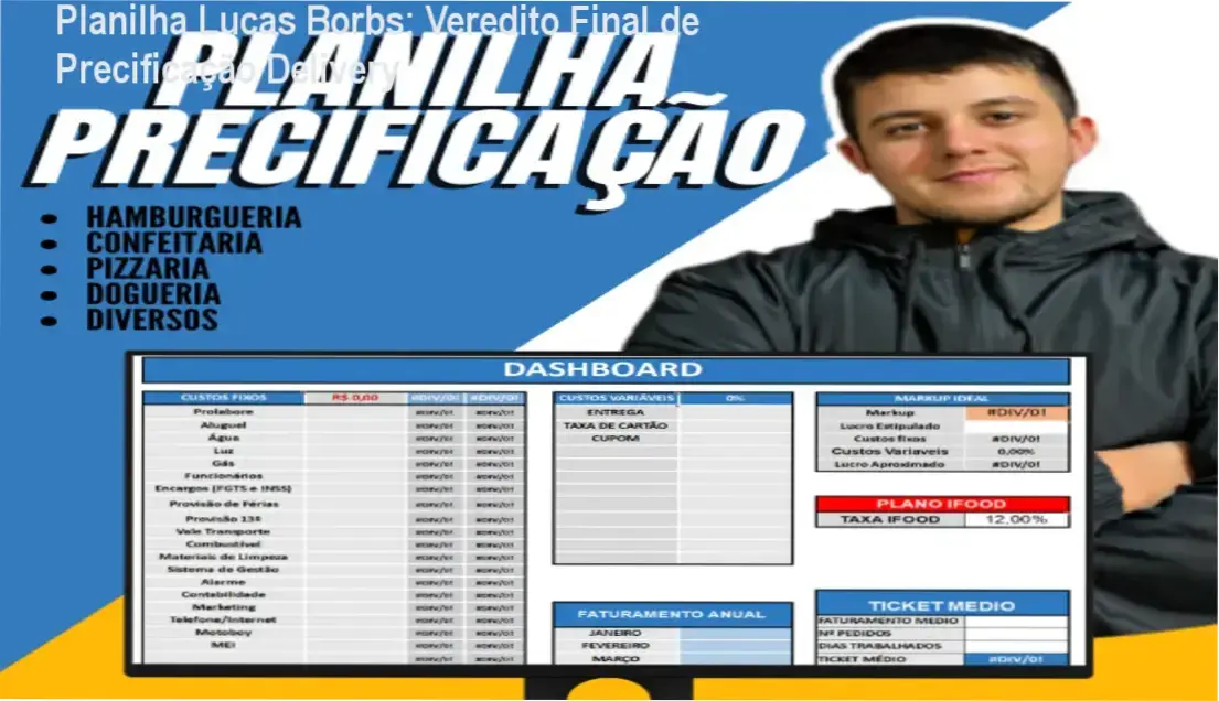 Planilha Lucas Borbs: Veredito Final de Precificação Delivery 1 Planilha Lucas Borbs: visão interna do funcionamento e cálculos de precificação