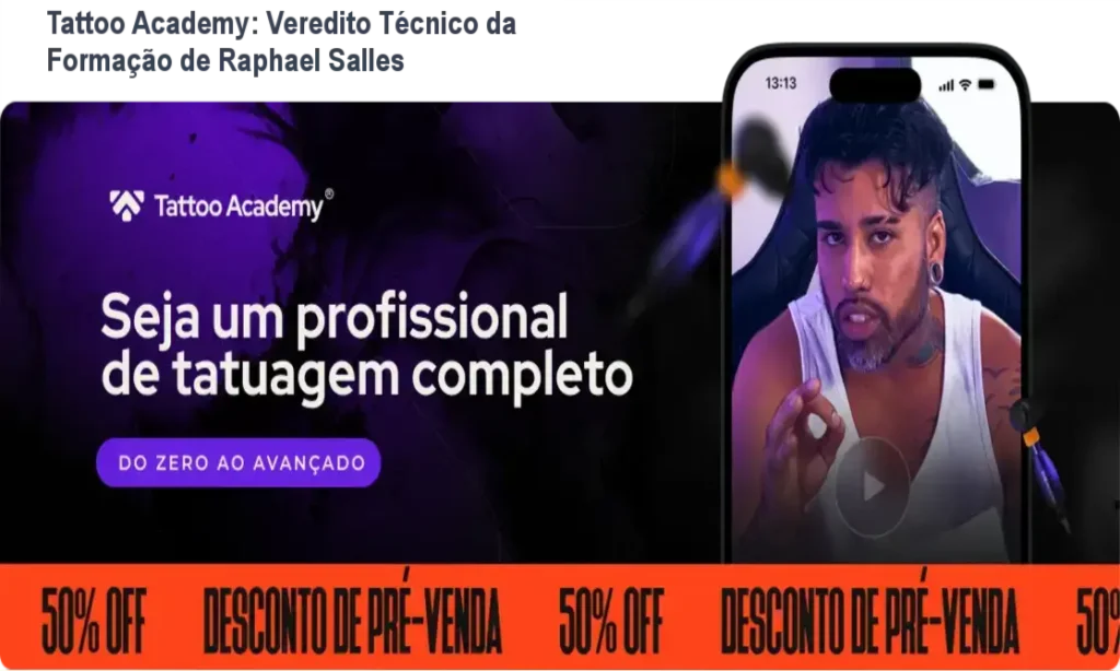 Tattoo Academy de Raphael Salles: bastidores da plataforma e metodologia de ensino
