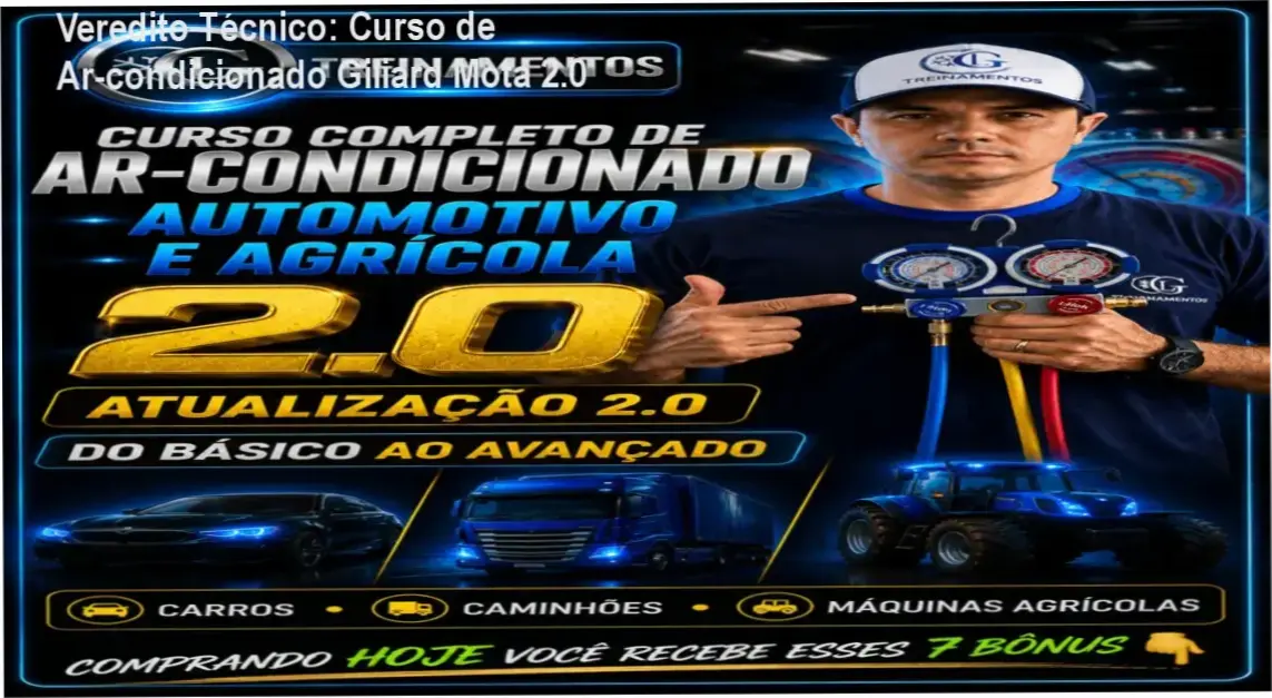 Veredito Técnico: Curso de Ar-condicionado Giliard Mota 2.0 1 Treinamento Giliard Mota de Ar-condicionado Automotivo e Agrícola: bastidores e módulos do curso