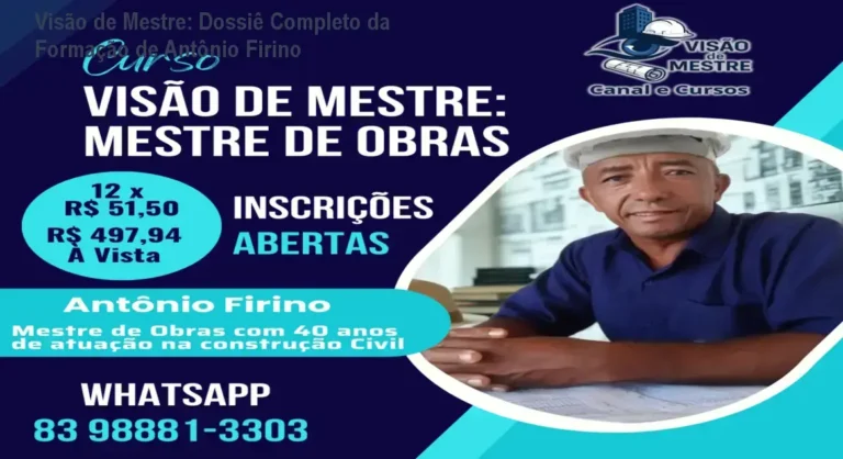 Visão de Mestre: Dossiê Completo da Formação de Antônio Firino 7 Visão de Mestre de Antônio Firino: bastidores e funcionamento do Método Tripé da Construção