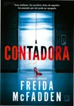 Capa do livro A Contadora de Freida McFadden em dispositivo digital