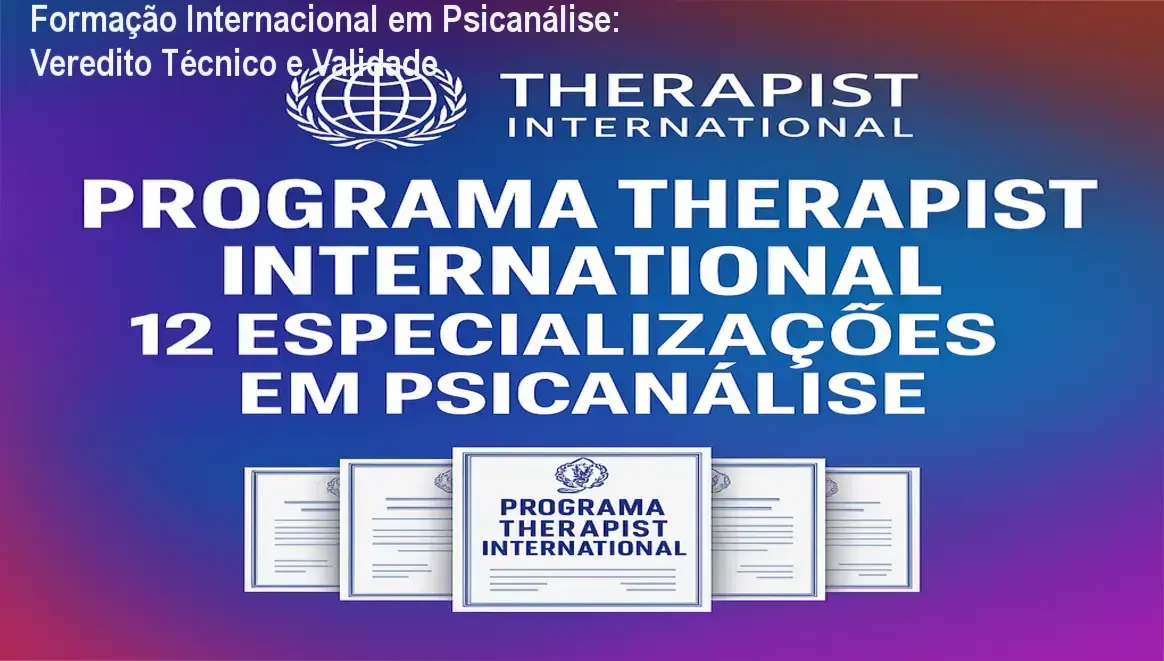 Formação Internacional em Psicanálise: Veredito Técnico e Validade 1 Formação Internacional em Psicanálise Therapist University: funcionamento e visão interna