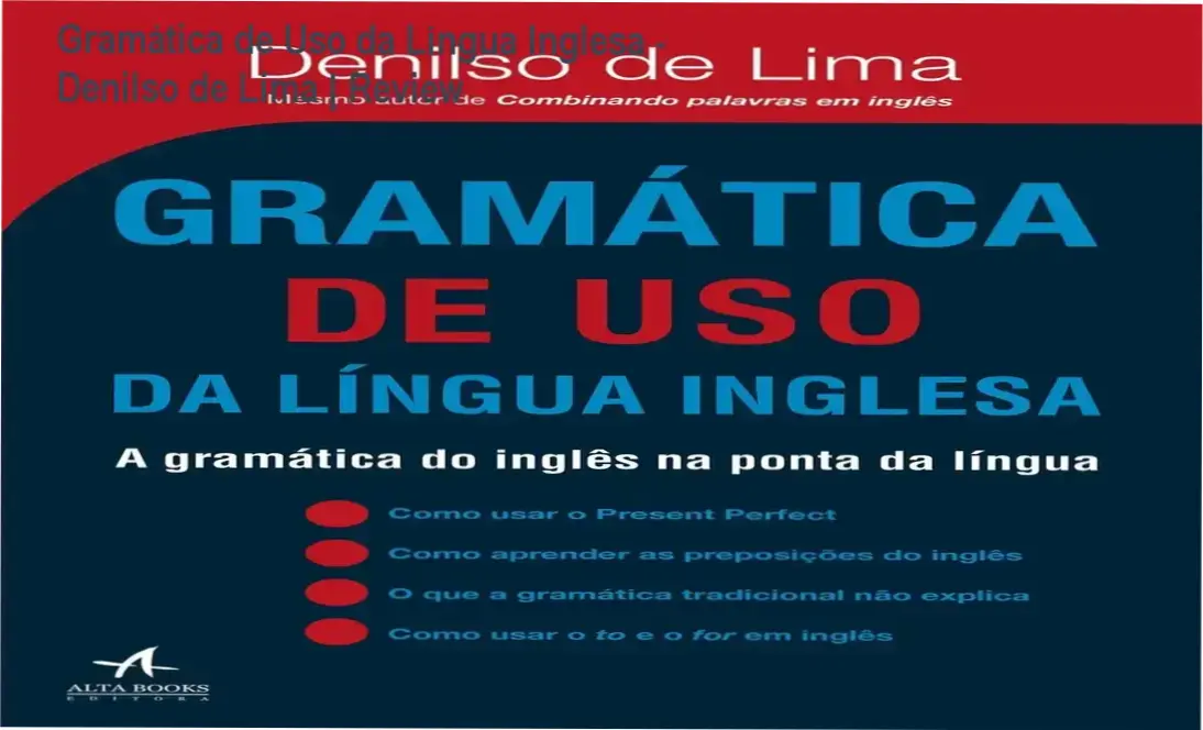 Capa do livro Gramática de Uso da Língua Inglesa de Denilso de Lima para estudo de inglês prático