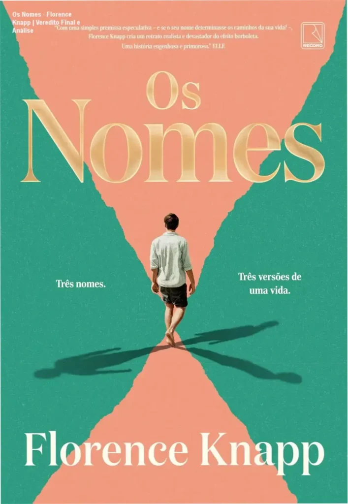 Capa do livro Os Nomes de Florence Knapp explorando a temática de identidades paralelas