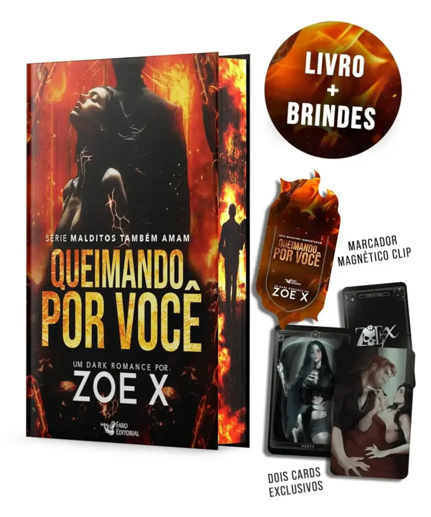 Capa do livro Queimando por você de Zoe X, série Malditos também amam