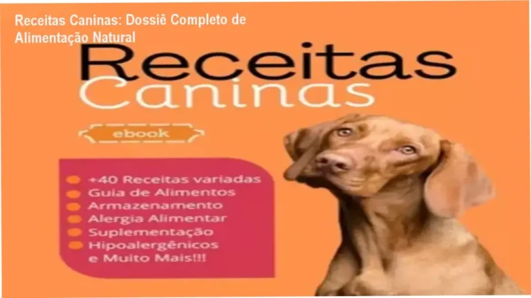 Capa do ebook Receitas Caninas apresentando guia de alimentação natural para cães